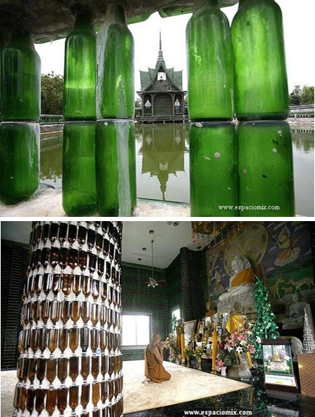 Templo del millón de botellas en Tailandia de www.espaciomix.com