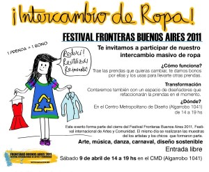 Intercambio de ropa en el festival fronteras de Buenos Aires.