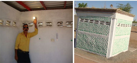 Casa pet con techo verde reciclando botellas - Mario Alberto Tapia