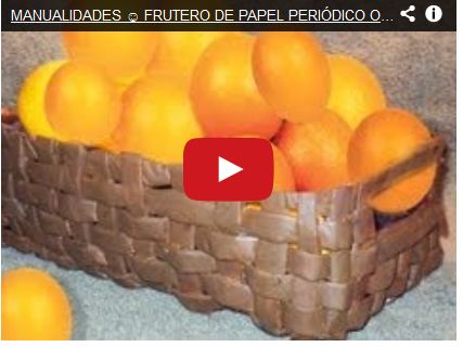  MANUALIDADES ☺ FRUTERO DE PAPEL PERIÓDICO O DIARIO POR GEORGIO - newspaper basket fruit bowl 