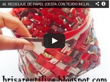 RECICLAJE DE PAPEL (CESTA CON TEJIDO INCLINADO)- DIY BASKET