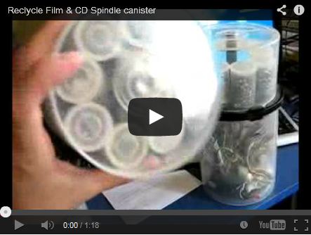 Reclycle Film & CD Spindle canister by Cristian Szwarc