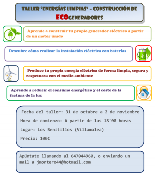 Taller de Ecogeneradores en Villamalea - Cooperativa Integral de Albacete