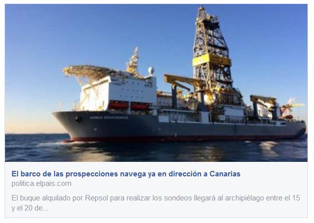 Noticia prospecciones en Canarias de El Pais