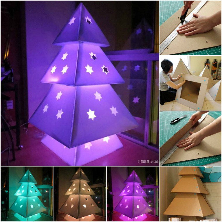 DIY Cardboard Christmas Tree - diyncrafts.com