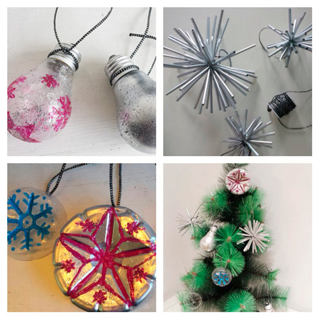 Adornos navideños reutilizando - elherviderodeideas.com